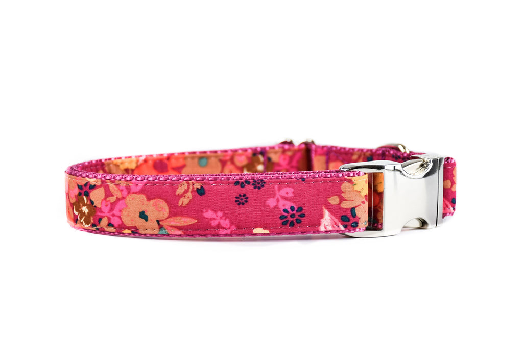 Berry Red Floral Dog Collar Danes & Divas 
