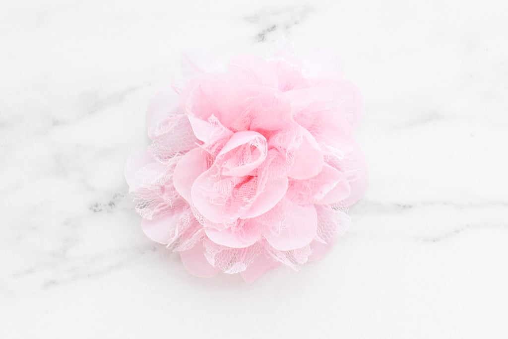 Light Pink Lace & Chiffon Collar Flower Danes & Divas 