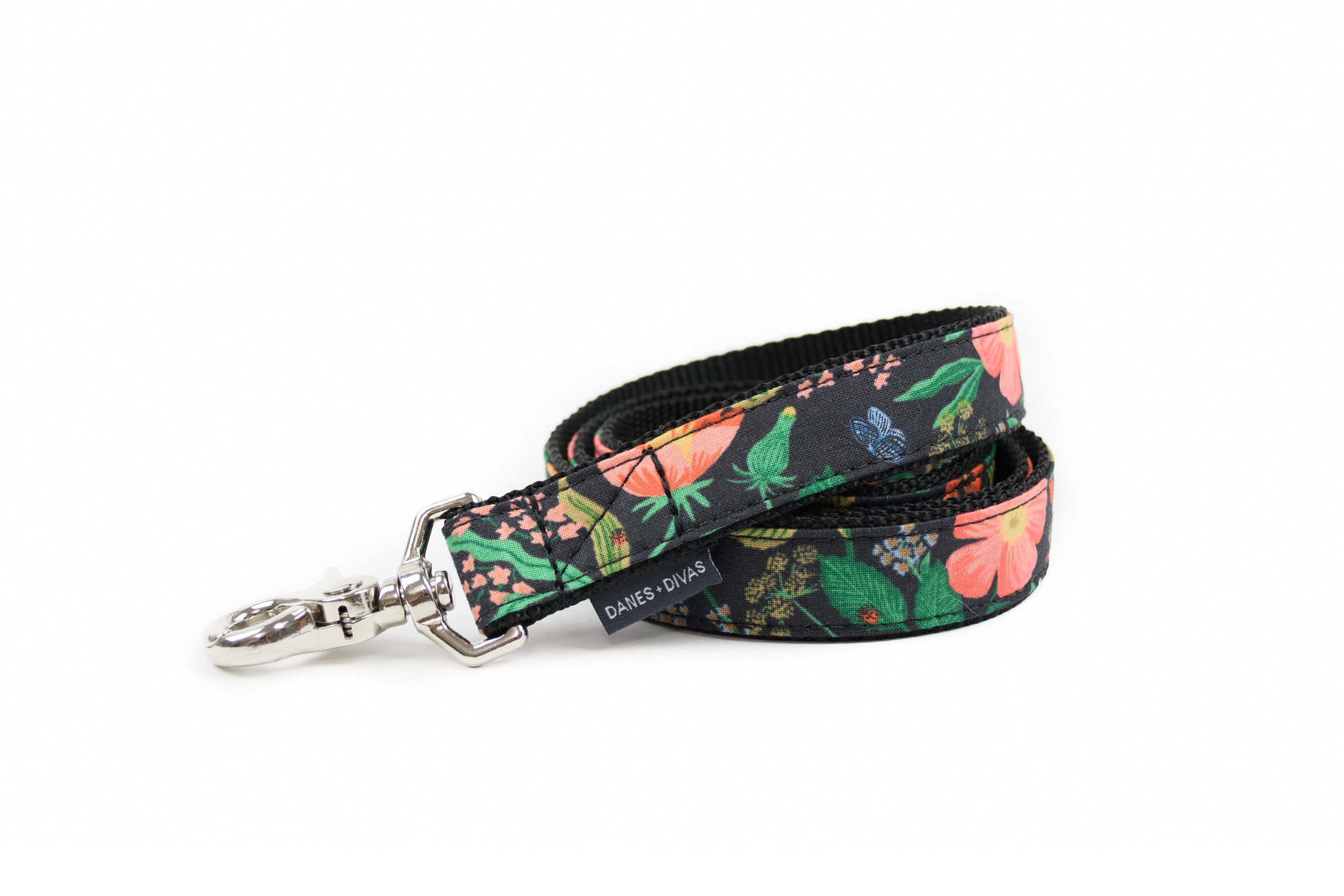 Midnight Botanical Floral Dog Leash