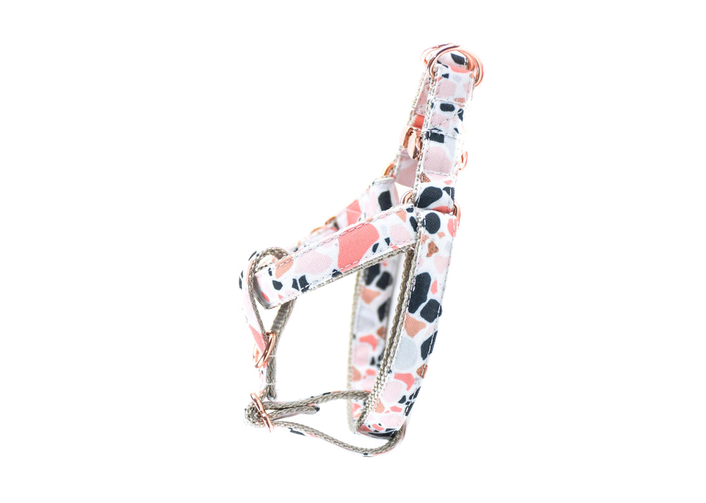 Pink Terrazzo Premium Canvas Dog Harness Danes & Divas 