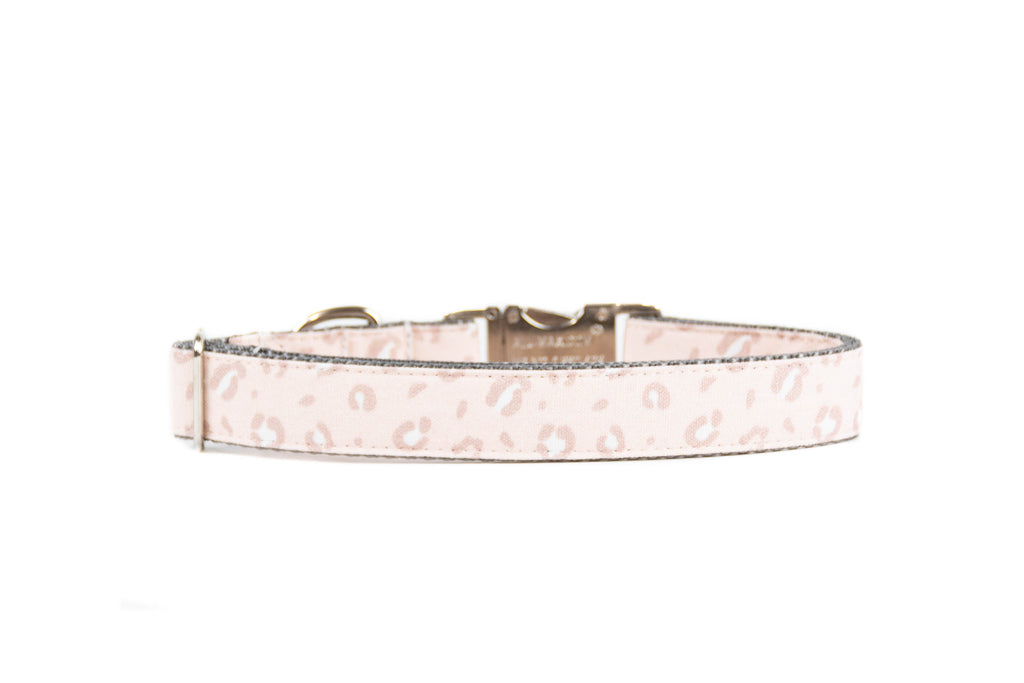 Dog Collar in Blush Leopard Vintage Wash