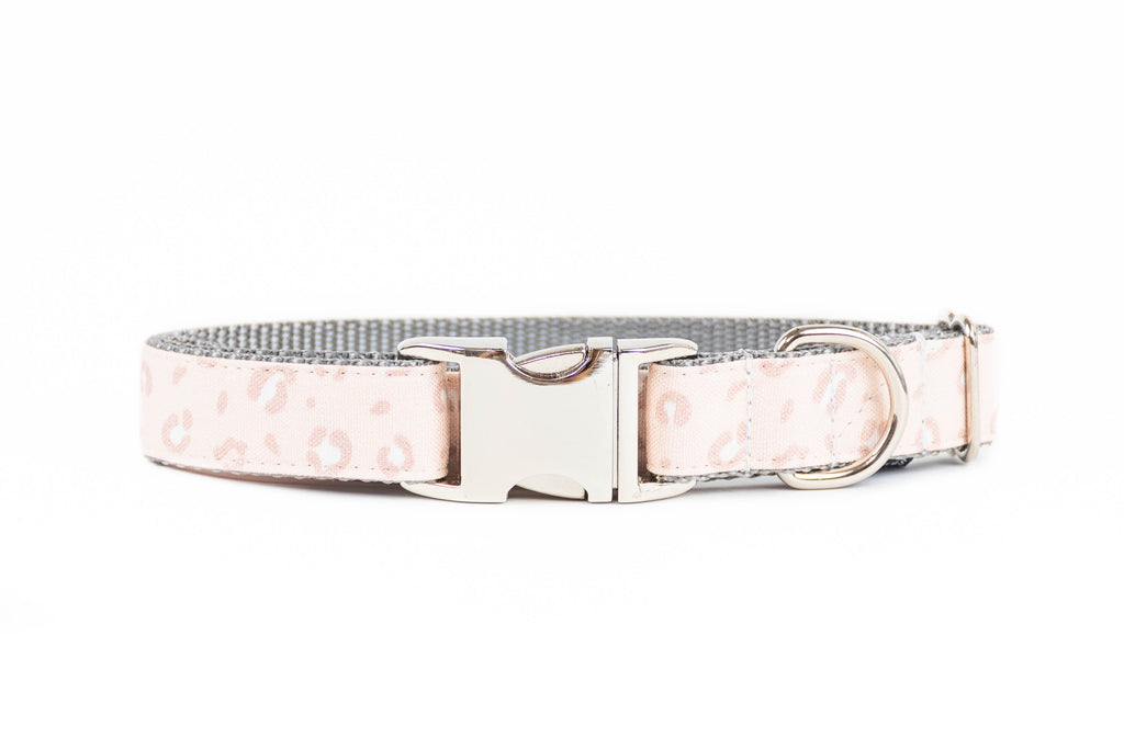 Dog Collar in Blush Leopard Vintage Wash