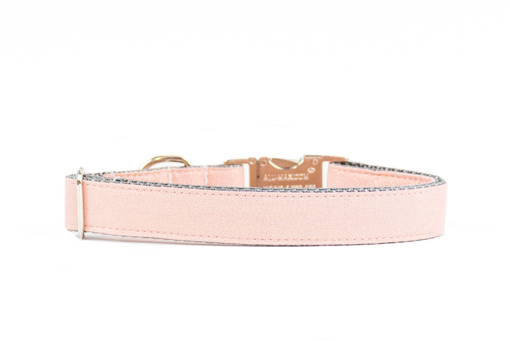 Fabric Rose + Metallic Gold Lurex Linen Dog Collar