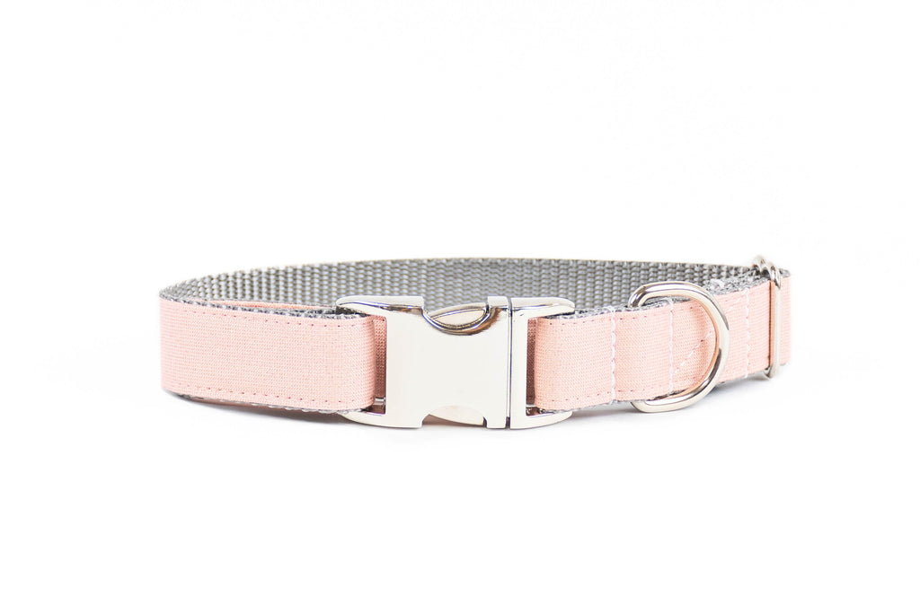 Nickel Buckle Rose + Metallic Gold Lurex Linen Dog Collar
