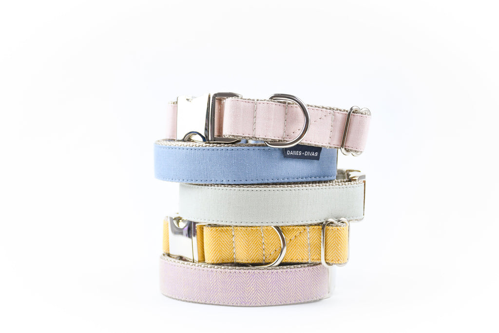 BESPOKE | Blush Luxury Linen Dog Collar Danes & Divas 