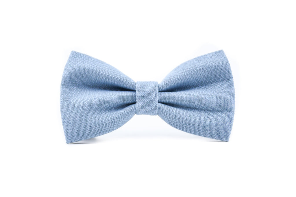 BESPOKE | Light Blue Luxury Linen Bow Tie Danes & Divas 