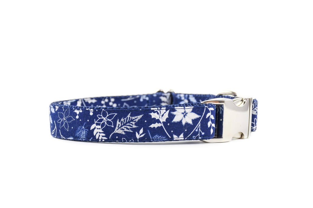 Blue and Silver Holiday Foliage Collar Danes & Divas 