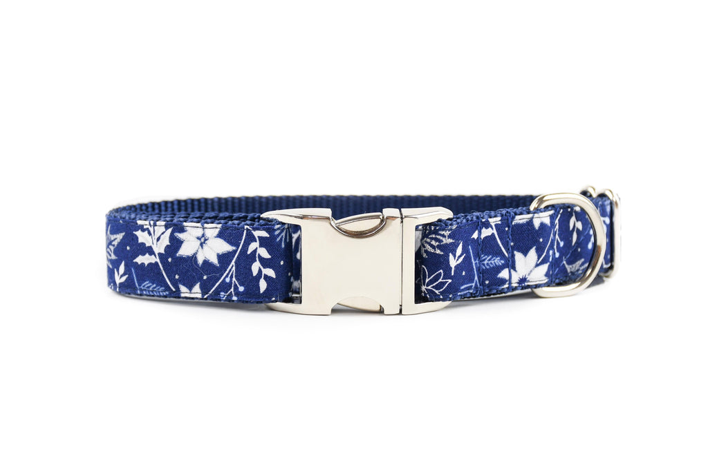 Blue and Silver Holiday Foliage Collar Danes & Divas 