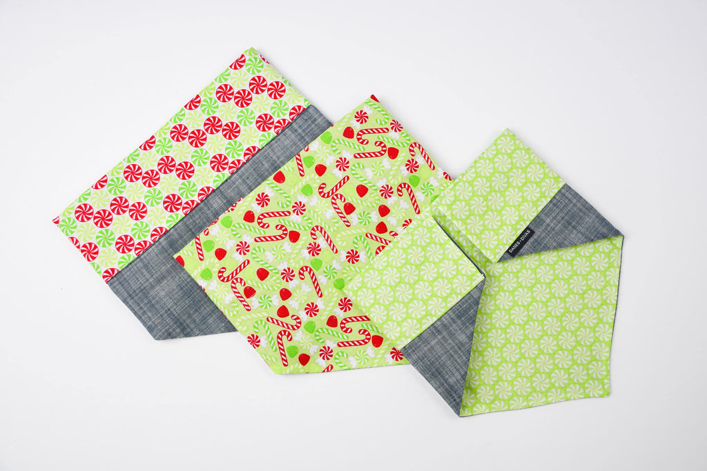 Candy Cane Reversible Slip On Bandana Danes & Divas 