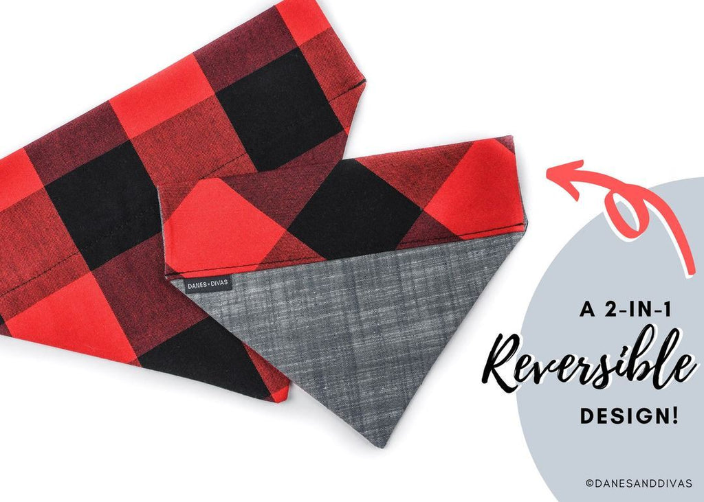 Both Sides Buffalo Plaid Reversible Bandana