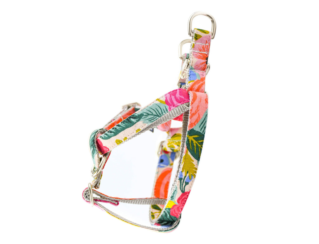 Juliet Blush Floral Canvas No Pull Dog Harness