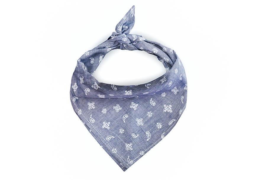Paisley Chambray - Screen Print Tie Back Scarf Danes & Divas 